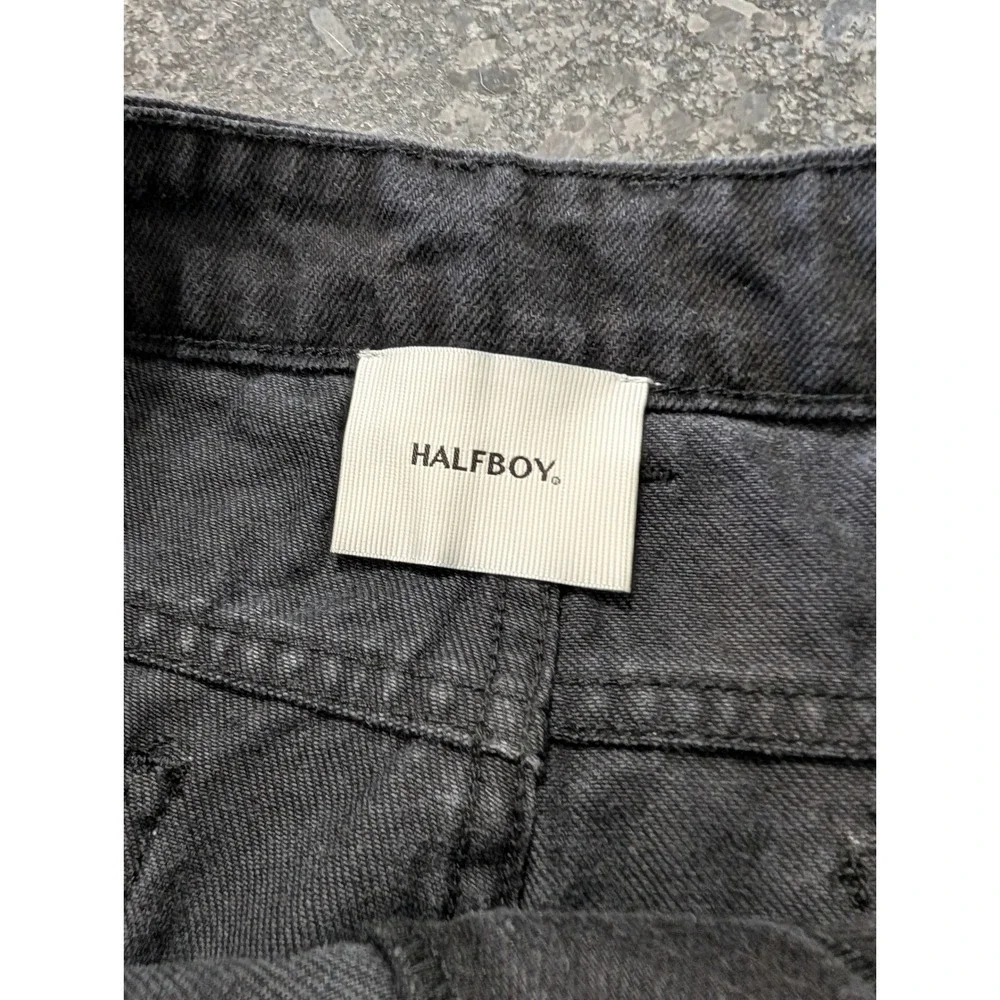 HALFBOY Banana Leg Jeans Women's 31 Black Denim barrel NWTs‎ timeless luxury